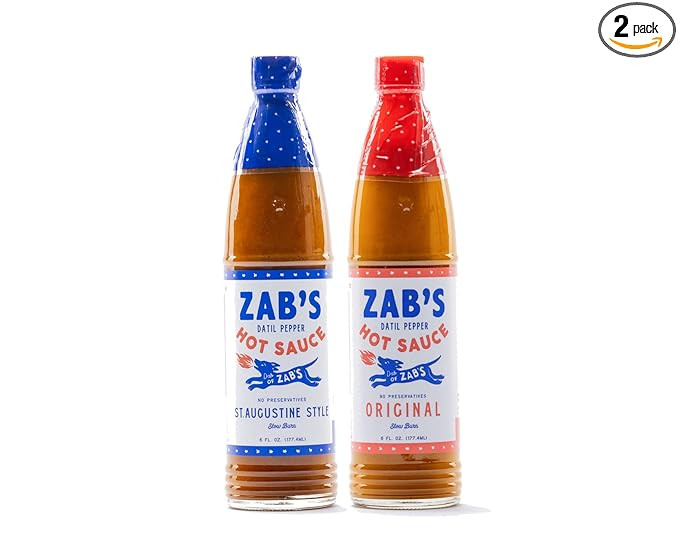 Zab's Datil Pepper Hot Sauce 2-Pack Bundle (Original and St. Augustine Style 6oz) Signature Slow ... | Amazon (US)