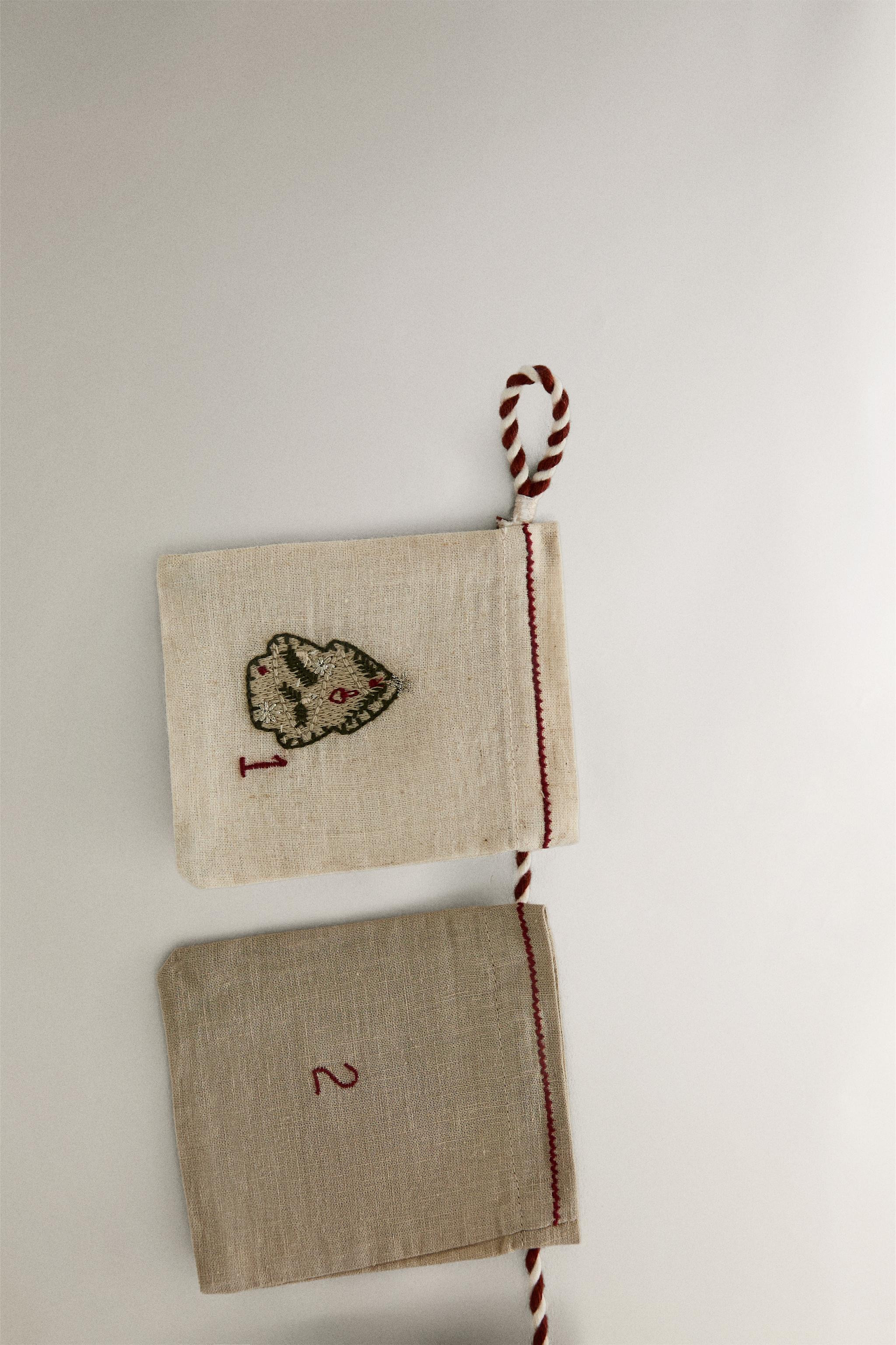 CHRISTMAS EMBROIDERED ADVENT CALENDAR GARLAND | Zara US