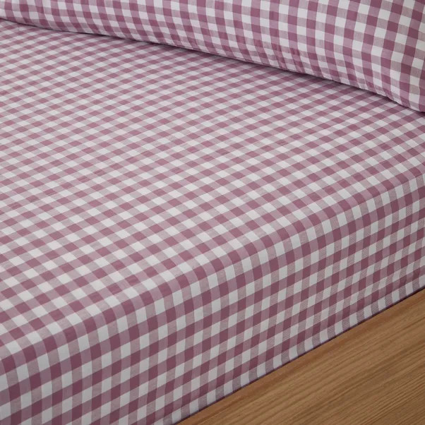 Portloe Gingham Woven Cotton Fitted Sheet | Dunelm (migrated)