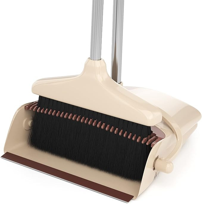 Broom and Dustpan Combo Set with Long Handle (54” L) Angle Broom Dust Pan for Home Kitchen Indo... | Amazon (US)