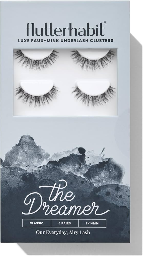 FlutterHabit The Dreamer prepTECH Classic 6 Pair Underlash Extensions, 7\u201314mm Wispy Lash Clu... | Amazon (US)