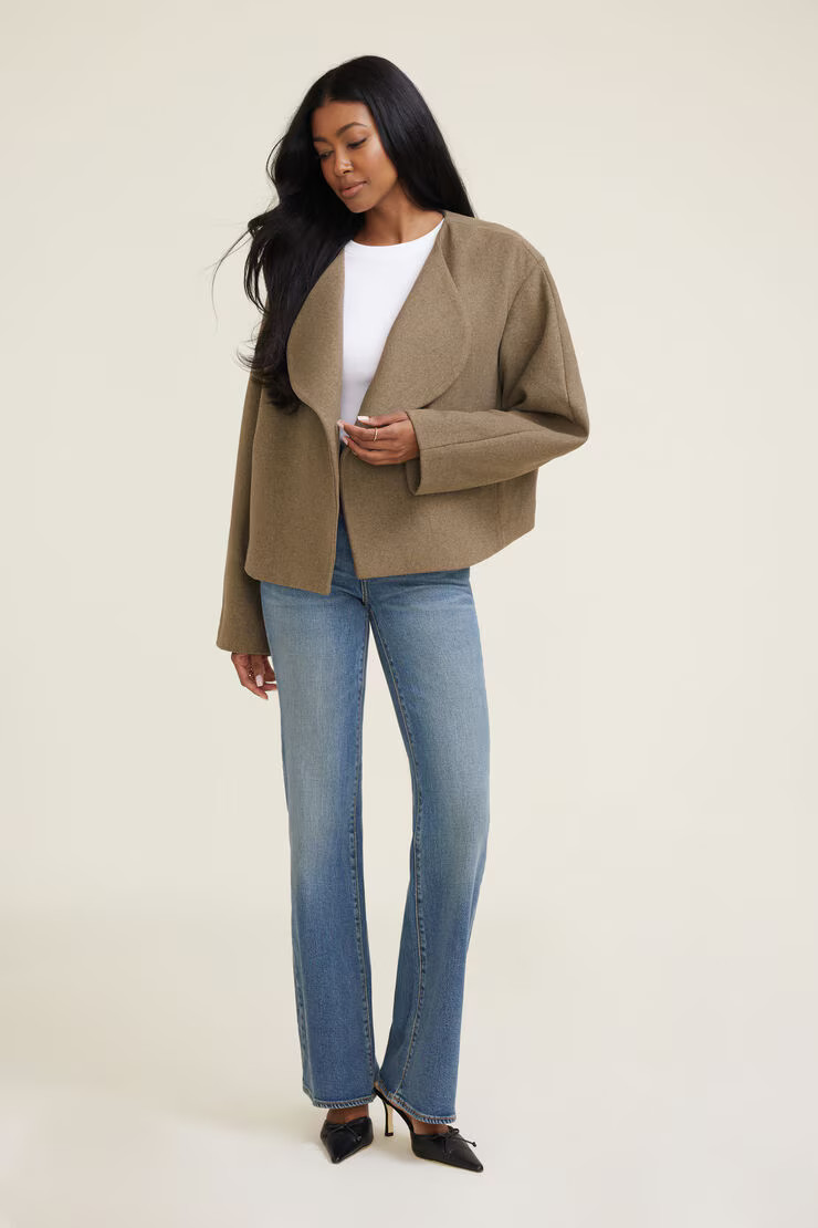 Open Melton Jacket | Dynamite Clothing