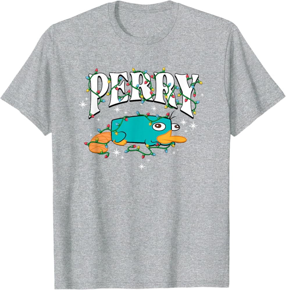 Disney Phineas And Ferb Christmas Perry The Platypus Shine T-Shirt | Amazon (US)