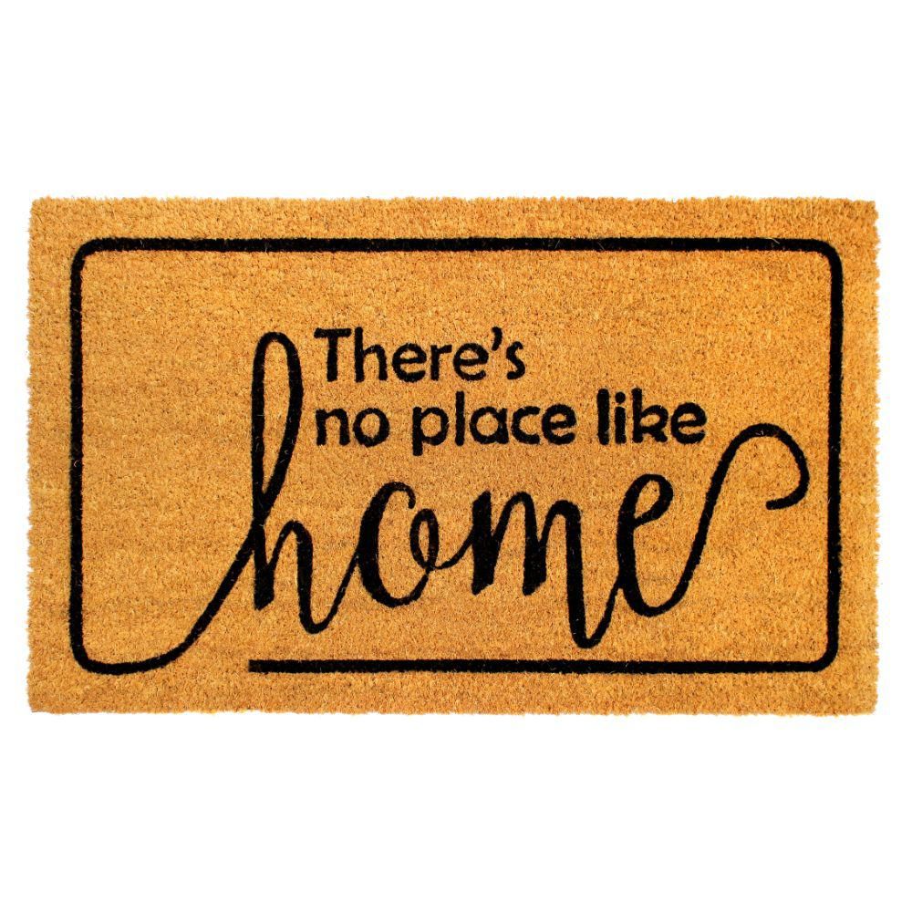 Natural 18 in. x 30 in. No Place Like Home Coir Doormat | The Home Depot