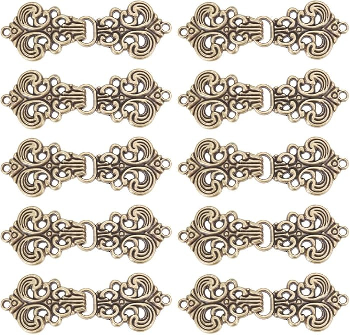 FREEBLOSS 10Pcs Retro Sweater Clips Cloak Clasp Vintage Cinch Clip for Dresses Dress Clips Back C... | Amazon (US)