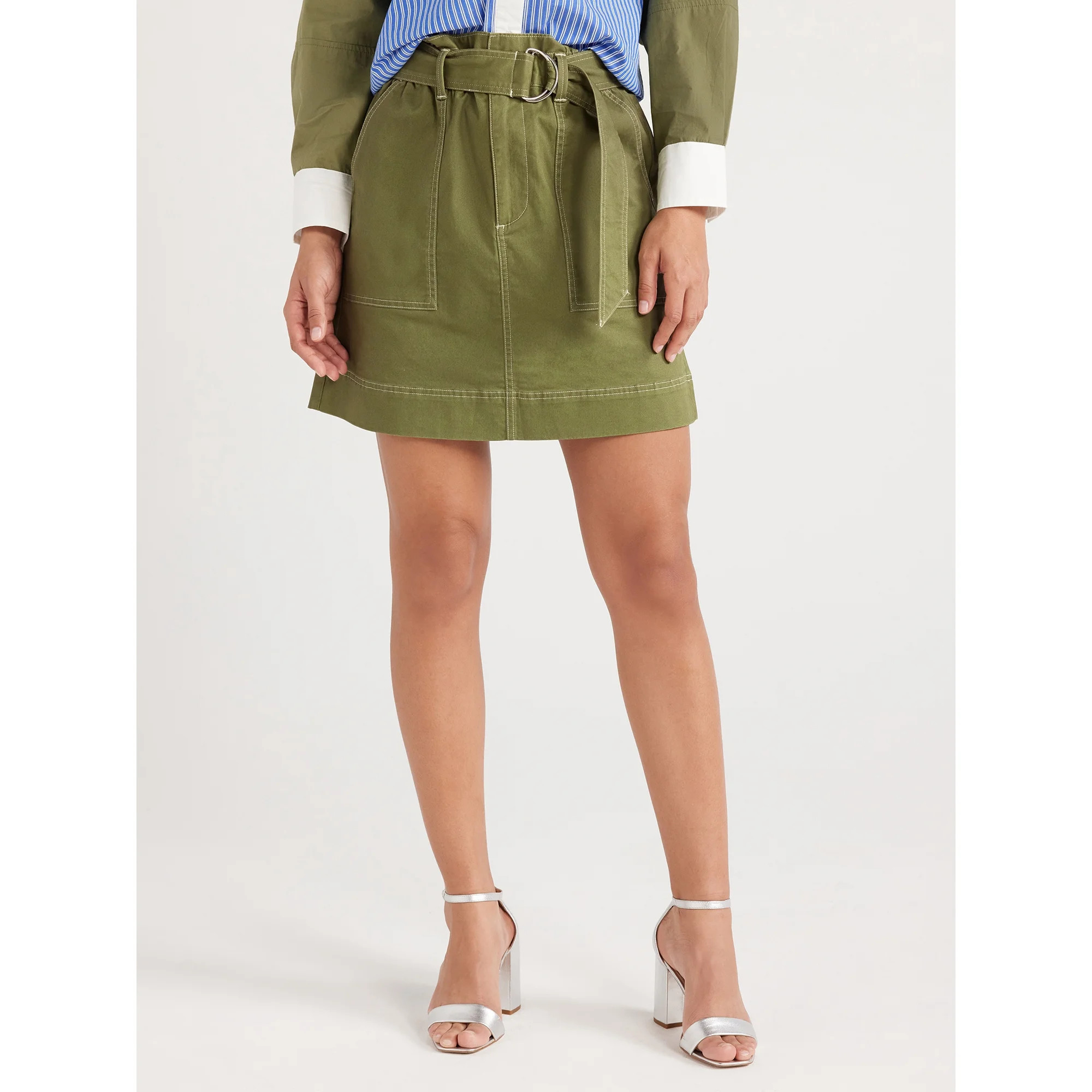 Free Assembly Women’s Paperbag Waist Mini Skirt, Sizes S-XXL | Walmart (US)