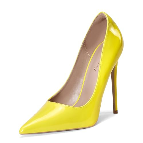 Amazon.com | Elisabet Tang Women Pumps, Pointed Toe High Heel 4.7 inch/12cm Party Stiletto Heels ... | Amazon (US)