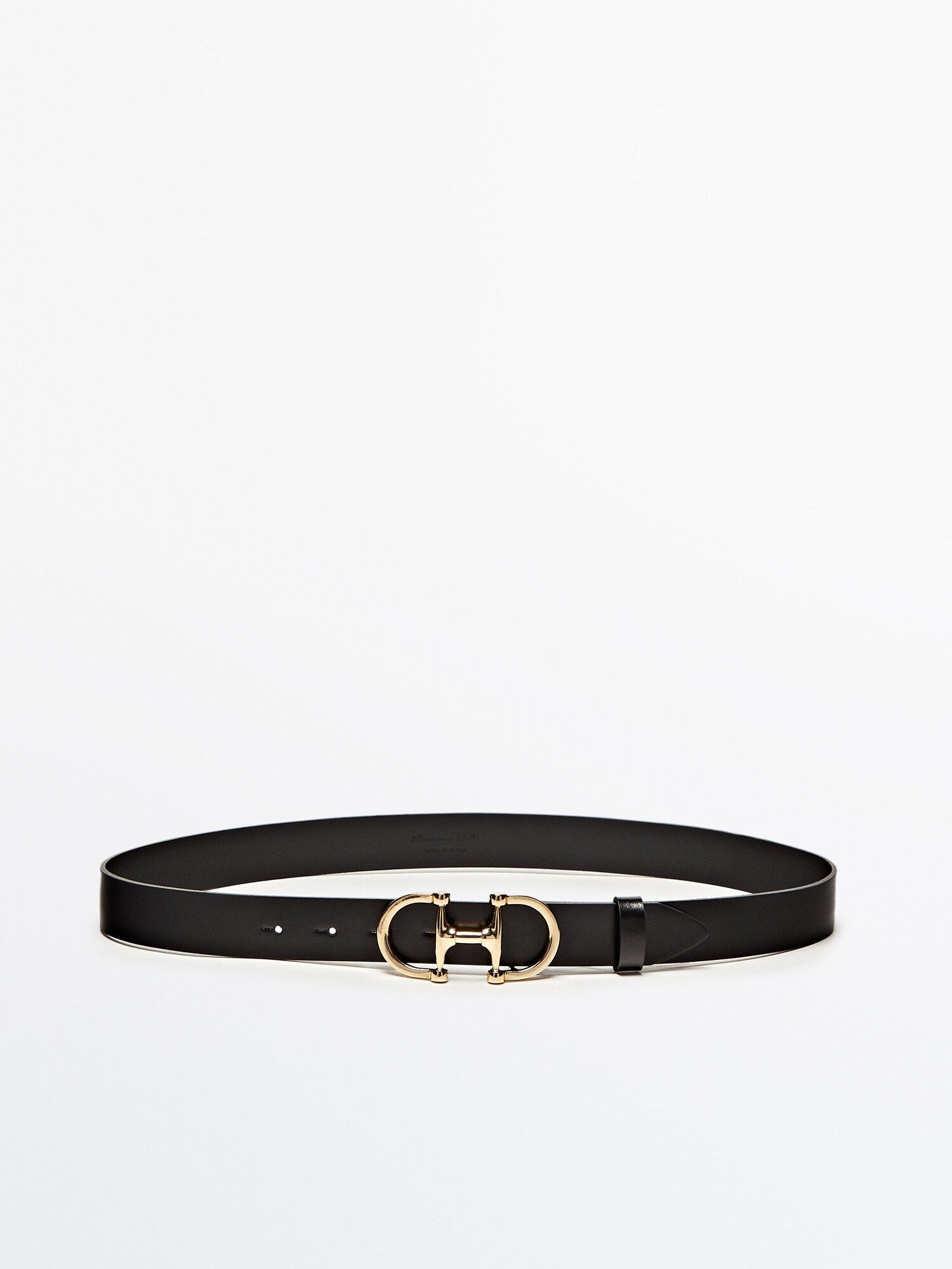 Leather belt with double buckle | Massimo Dutti (US)
