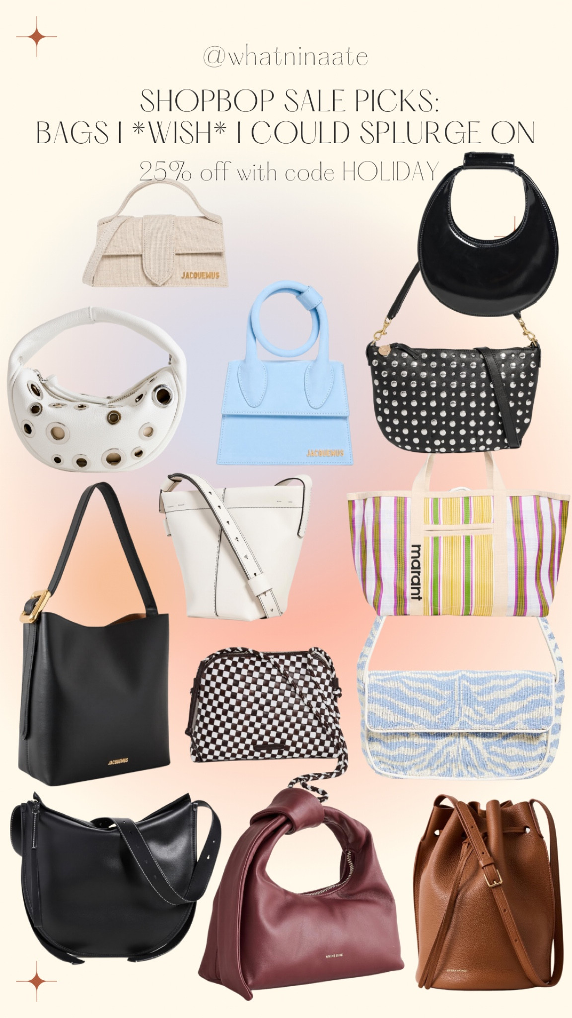 Shopbop bags to splurge on! All on sale 25% off with code HOLIDAY



holiday shopping. Gifts. Purse. Purses. Bags. Tote. Designer. Cyber week. Black Friday  

#LTKCyberWeek #LTKsalealert #LTKGiftGuide