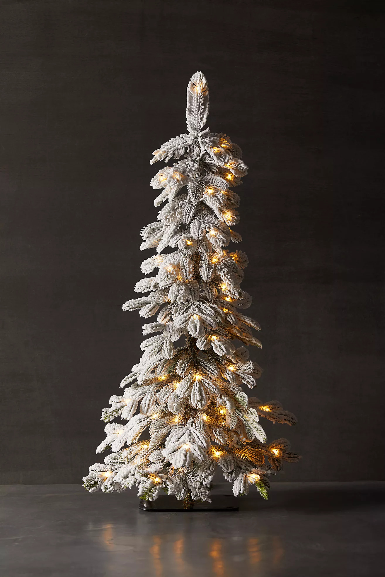 Artificial Flocked Pre-Lit Alpine, Mini | Anthropologie (US)
