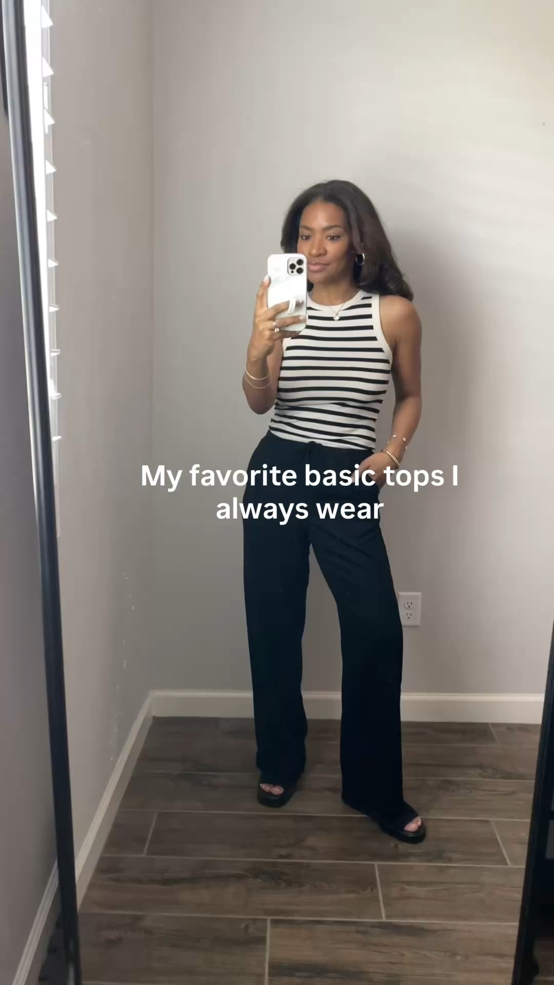 I’m wearing a size small in the tank top and the ribbed t shirt. They are so soft such a great basic very high-quality not too tight on. ￼

#ltkootd #ltkgrwm #ltkover40