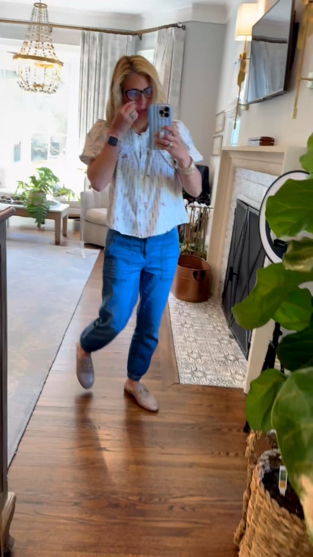 This blouse is fabulous and truly looks designer!! I’m wearing xs in top & joggers and 8 shoe tts. I wear a 26P in the Galway jeans. 

#LTKPetite #LTKdayinmylife #LTKmomlife