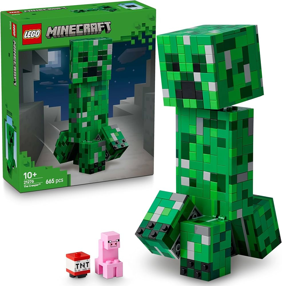 LEGO Minecraft The Creeper Toy - Posable Mob Figure incl. a Hidden Compartment with a Pig & TNT E... | Amazon (UK)