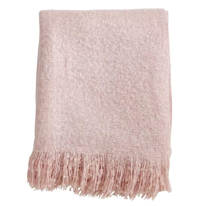 Faux Mohair Throw Blanket Pink - Saro Lifestyle | Target