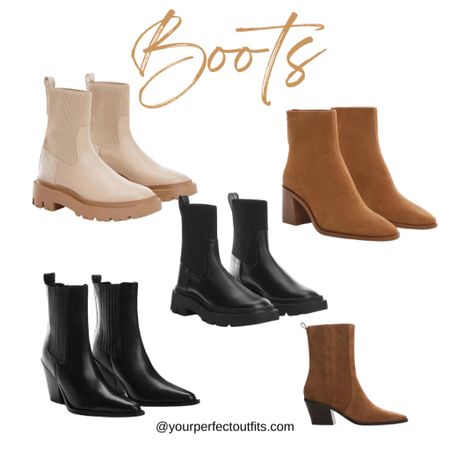 Fall and winter boots 
Autumns boots 
Trending boots for the season 
Chelsea boots, ankle boots, knee-high boots 
Madewell - Mango - jcrew 

#LTKSeasonal #LTKfindsunder100 #LTKshoecrush