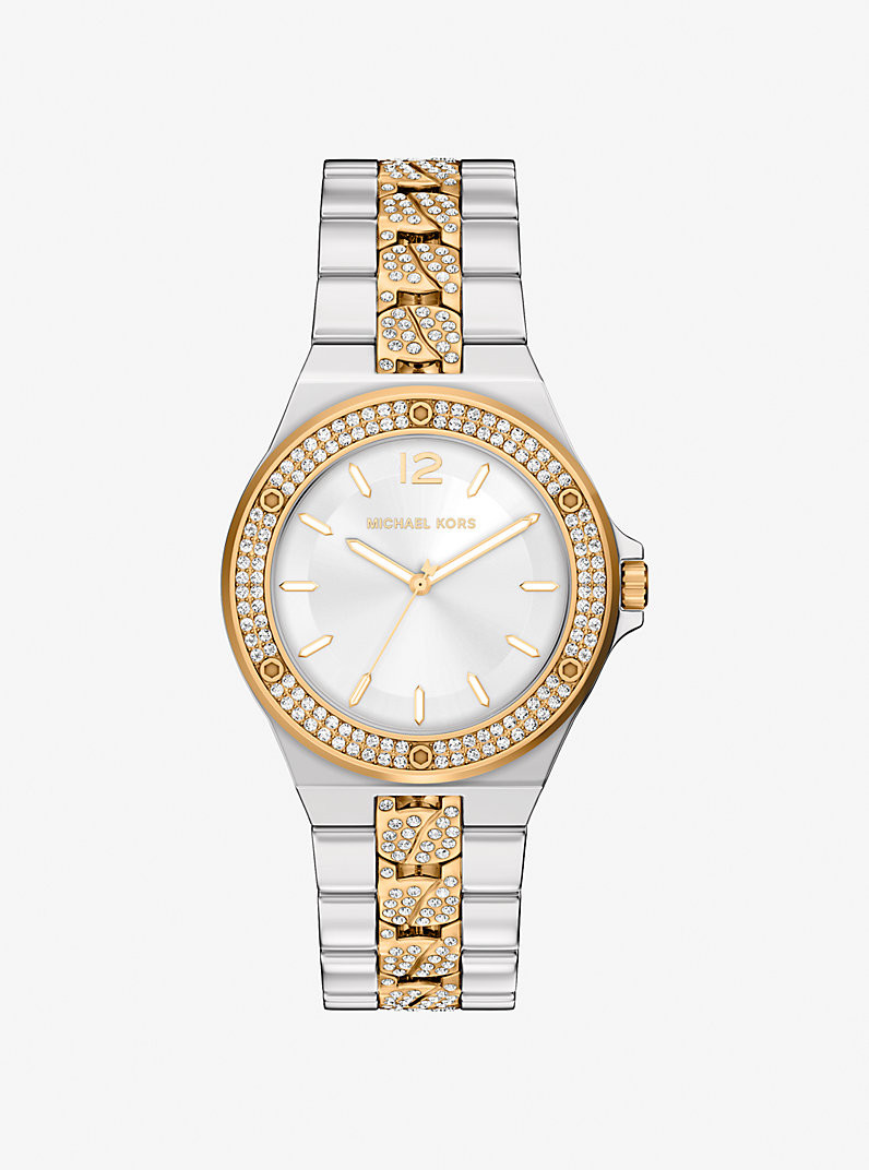 Lennox Pavé Two-Tone Watch | Michael Kors US
