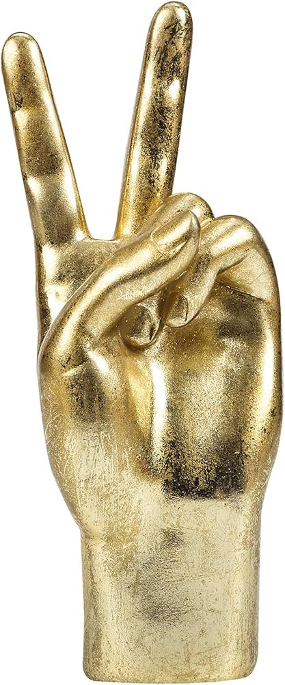 Gold Decor “Victory” ASL Hand Sign, Classic Gesture Hand Sculpture Thanksgiving Day Christmas... | Amazon (US)