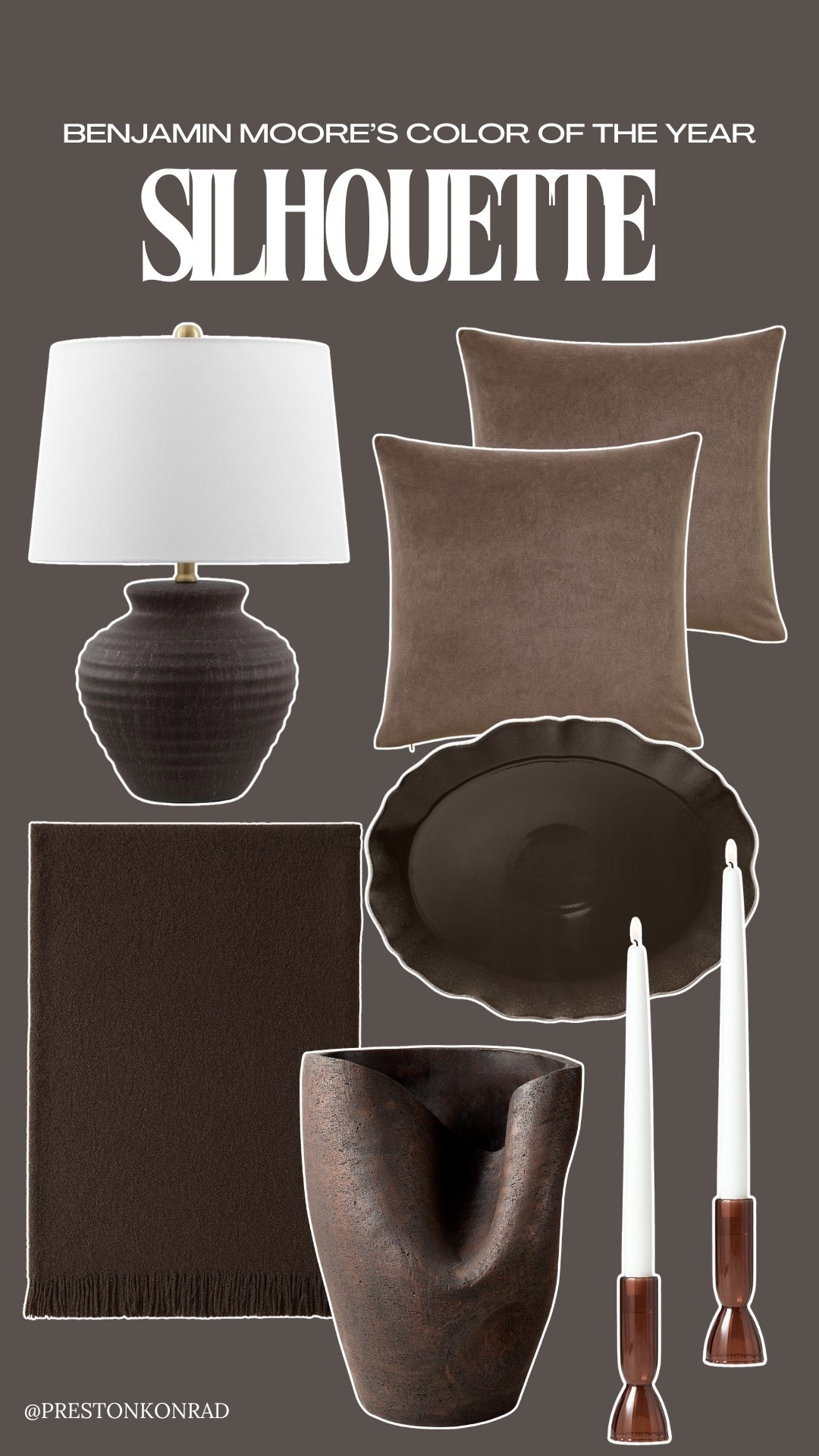 Benjamin Moore’s new Color of the Year is a deep, moody charcoal brown and it’s stunning!! Not ready to repaint? I’ve gathered a few decor pieces that capture the same rich tone for an effortless update 

#LTKSeasonal #LTKStyleTip #LTKHome