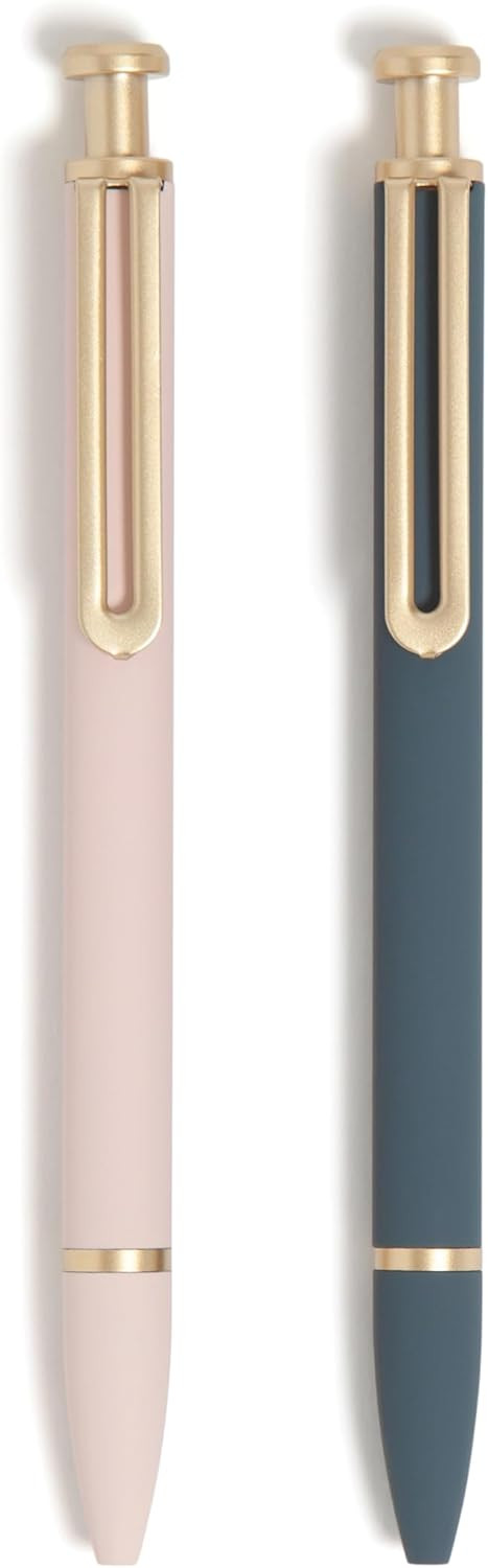 U Brands Monterey Soft Touch Ballpoint Pens, Office Supplies, Midnight Black and Blush, Medium Point, 0.7mm, 2 Count | Amazon (US)