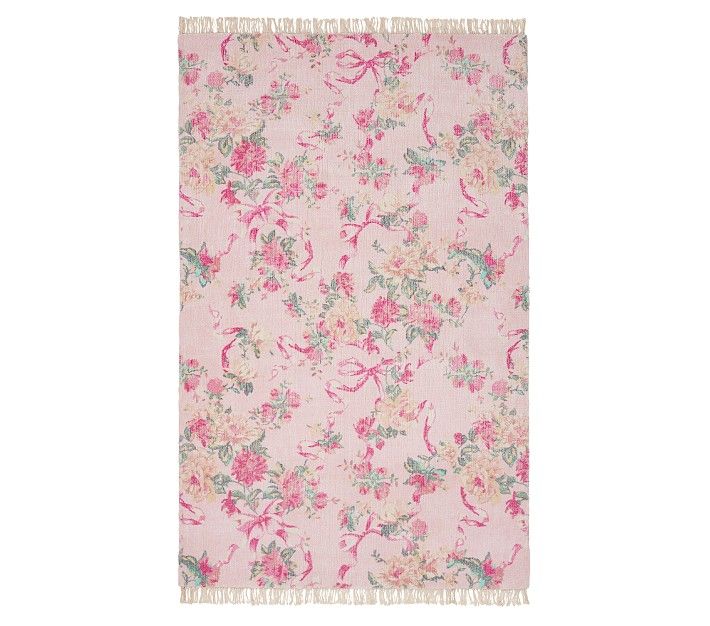 LoveShackFancy Cabbage Rose Wool-Blend Rug | Pottery Barn Kids