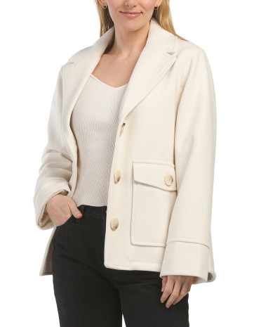 Single-breasted Notch Collar Coat With Patch Pockets | TJ Maxx