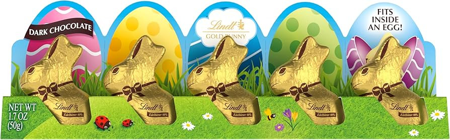 Lindt GOLD BUNNY Dark Chocolate, Hollow Mini Dark Chocolate Candy Bunny, 1.7 oz. Pack | Amazon (US)