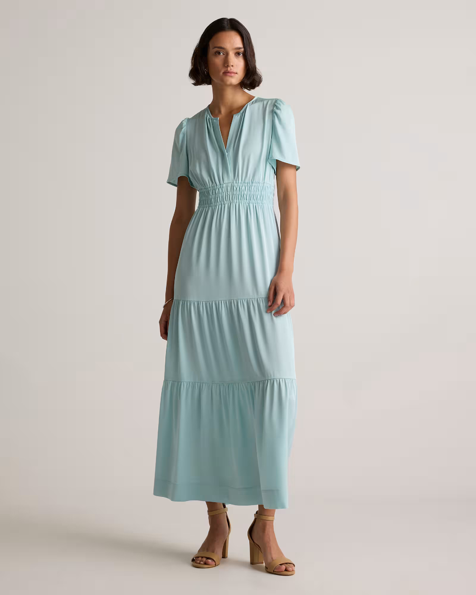 Washable Stretch Silk Tiered Maxi Dress | Quince