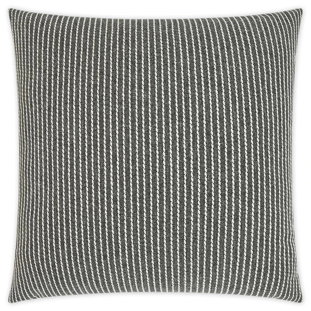 Lea Coastal Beach Black Indoor Outdoor Throw Pillow - 22x22 | Kathy Kuo Home