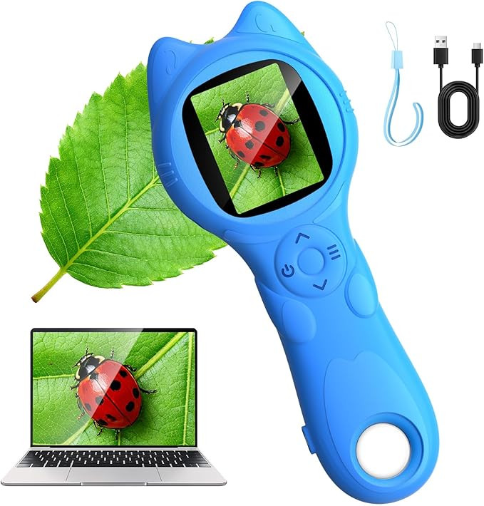 Kids Microscope Handheld, Autofocus 500X 1080P Microscope for Kids Digital, Mini Portable Pocket ... | Amazon (US)