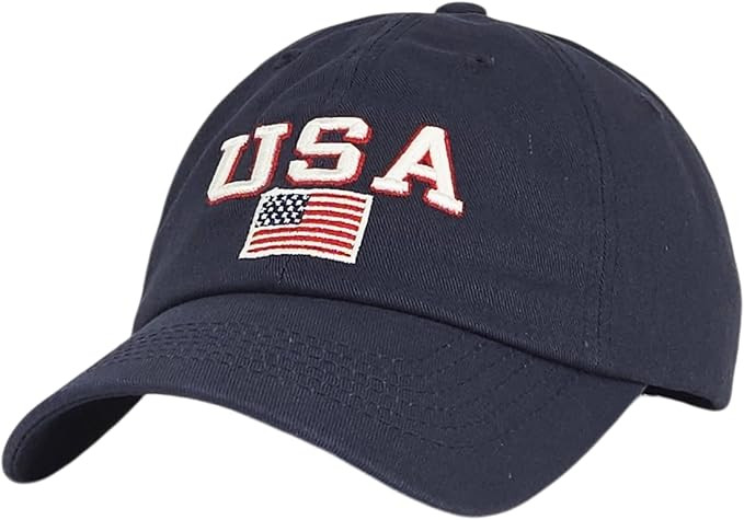 American Flag Baseball Cap 100% Cotton Adjustable Metal Buckle Strap Unstructured Low-Profile Hat... | Amazon (US)