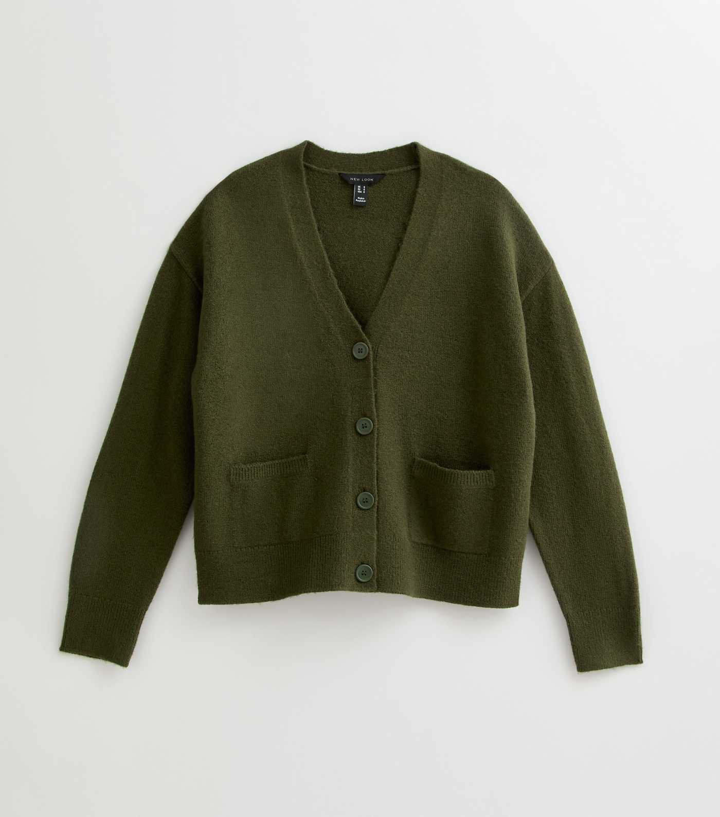 Khaki Button Front Patch Pocket Cardigan | New Look | New Look (UK)