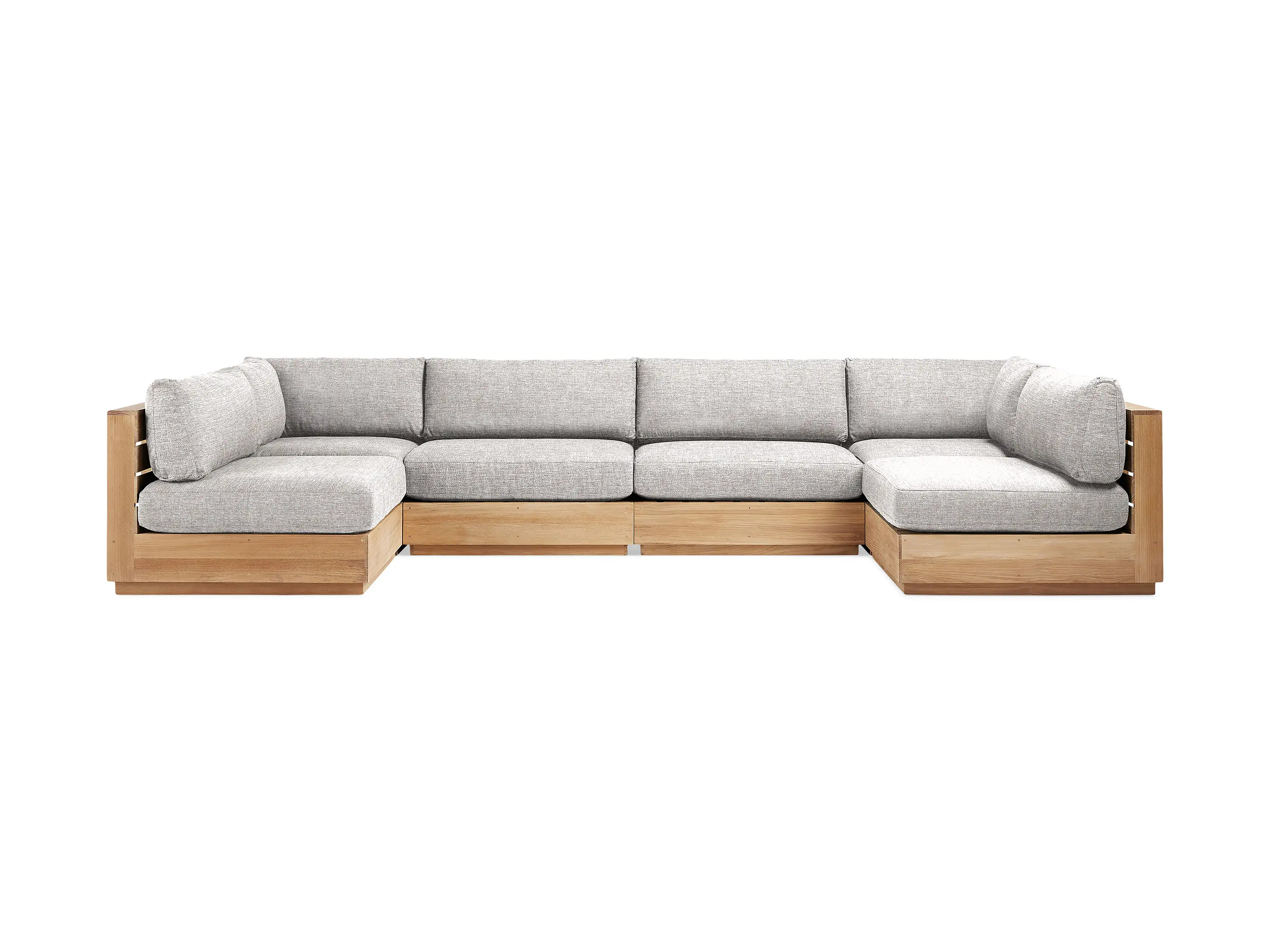 Bal Harbour Outdoor Teak Six-Piece U-Shaped Sectional | Arhaus