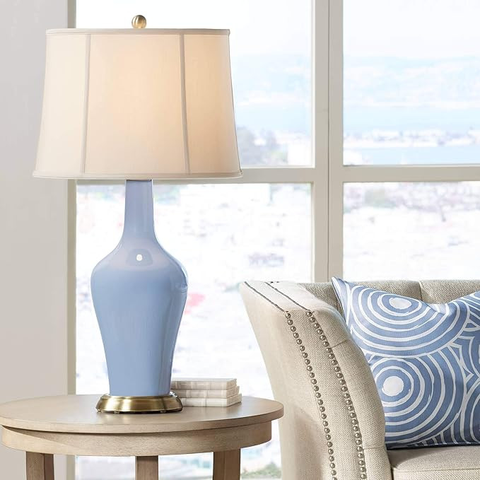 Color + Plus Anya 32 1/4" High Blue Sky Glass Table Lamp | Amazon (US)