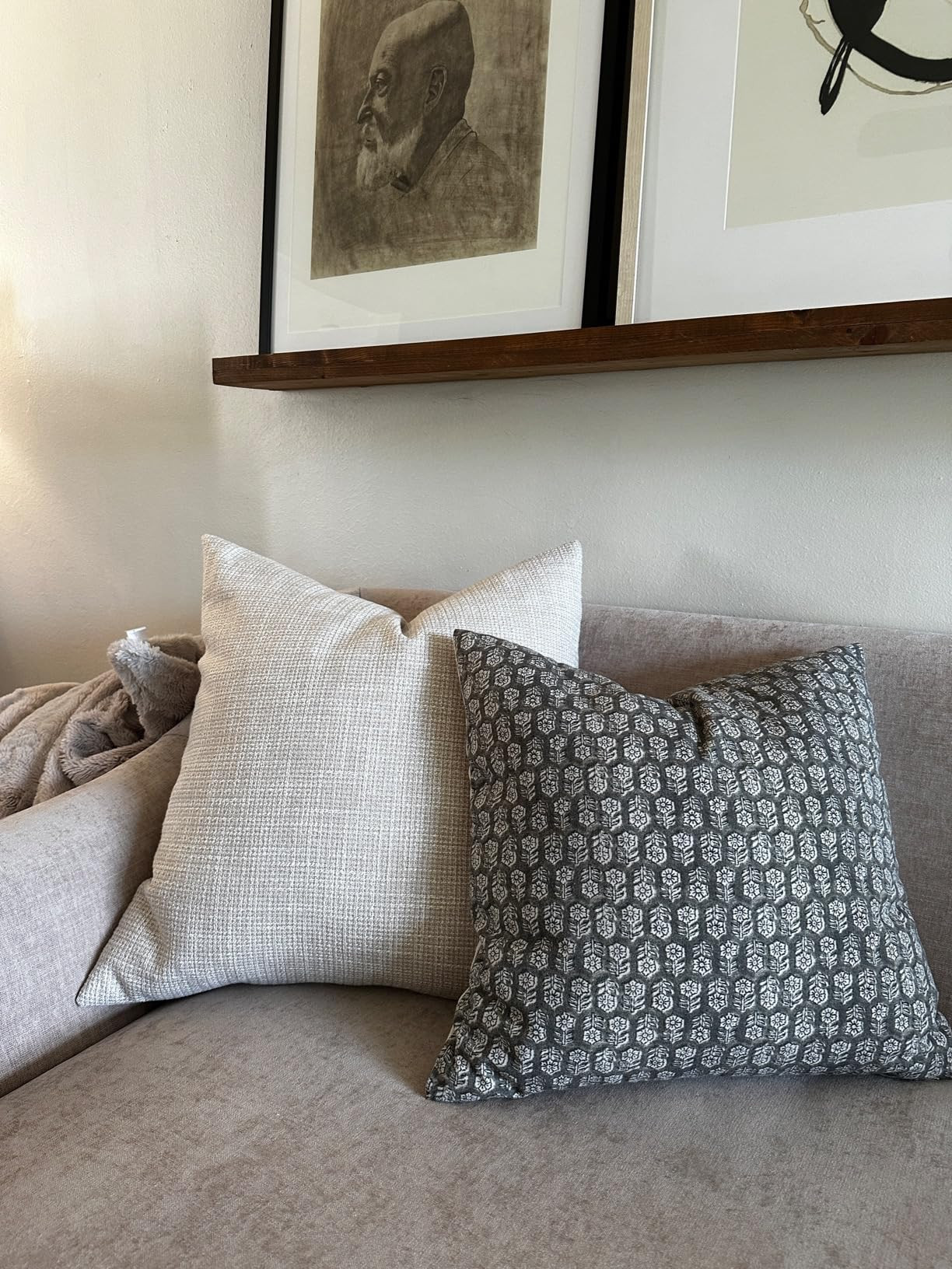 Amor Virisso Floral Pillow Covers 18x18 Couch Pillows for Living Room Farmhouse Neutral Pillow Co... | Amazon (US)
