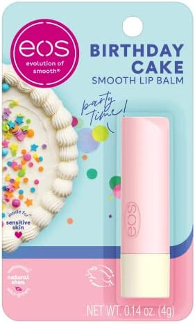 eos Natural Shea Lip Balm- Birthday Cake, All-Day Moisture Lip Care Products, 0.14 oz | Amazon (US)