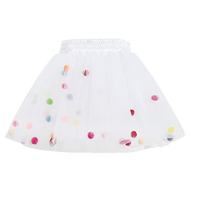 GoFriend Tutu Skirt Baby Girls Tulle Princess Dress 4-Layer Fluffy Ballet Skirt with Pom Pom Puff Ba | Amazon (US)