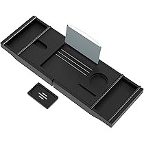 Bamboo Bathtub Caddy Tray,Adjustable Bathroom Organizer for Luxury Bath, Book Stand with Extending S | Amazon (US)