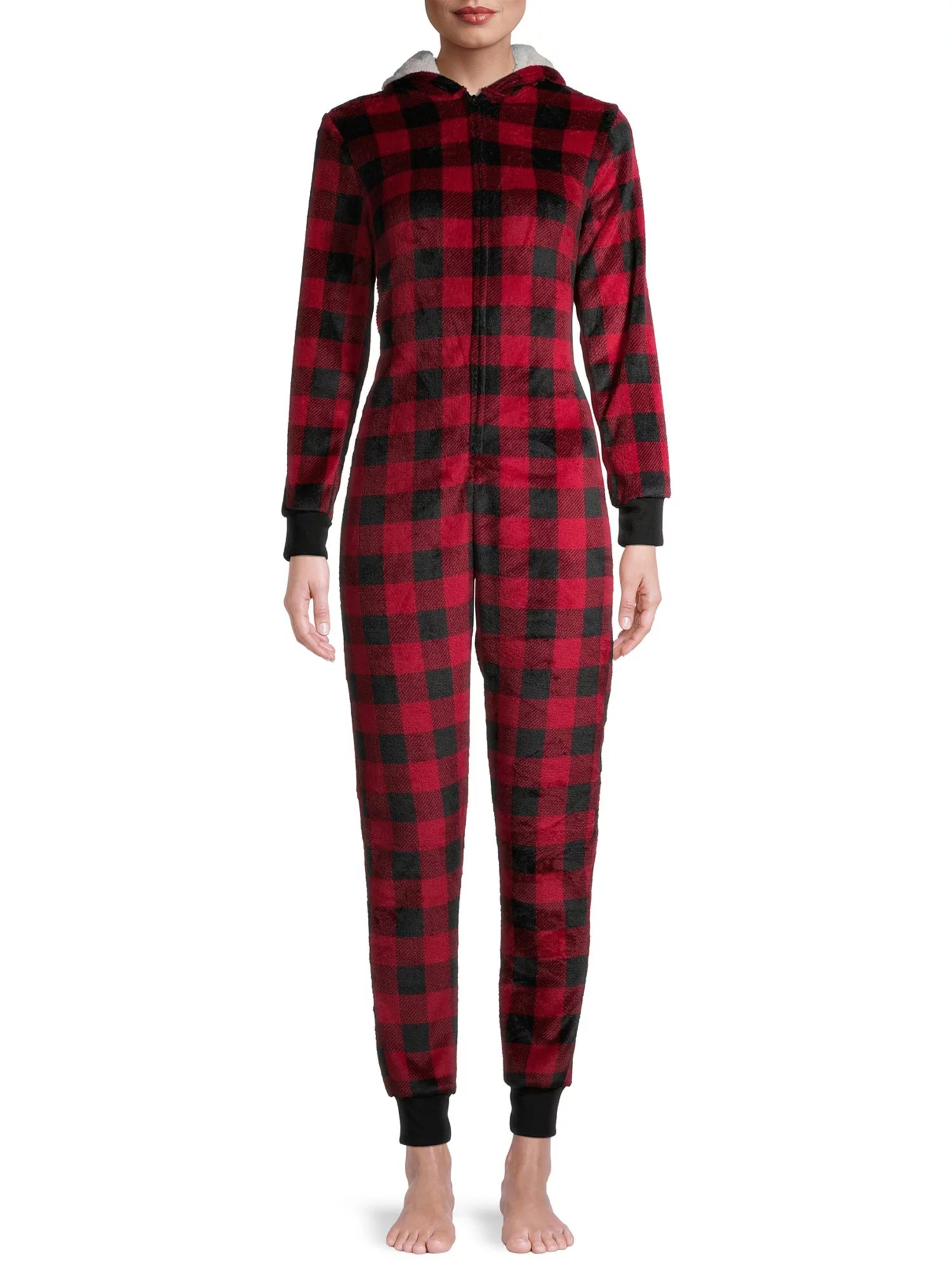 Matching Family Christmas Pajamas Women's and Women's Plus Buffalo Plaid Union Suit - Walmart.com | Walmart (US)