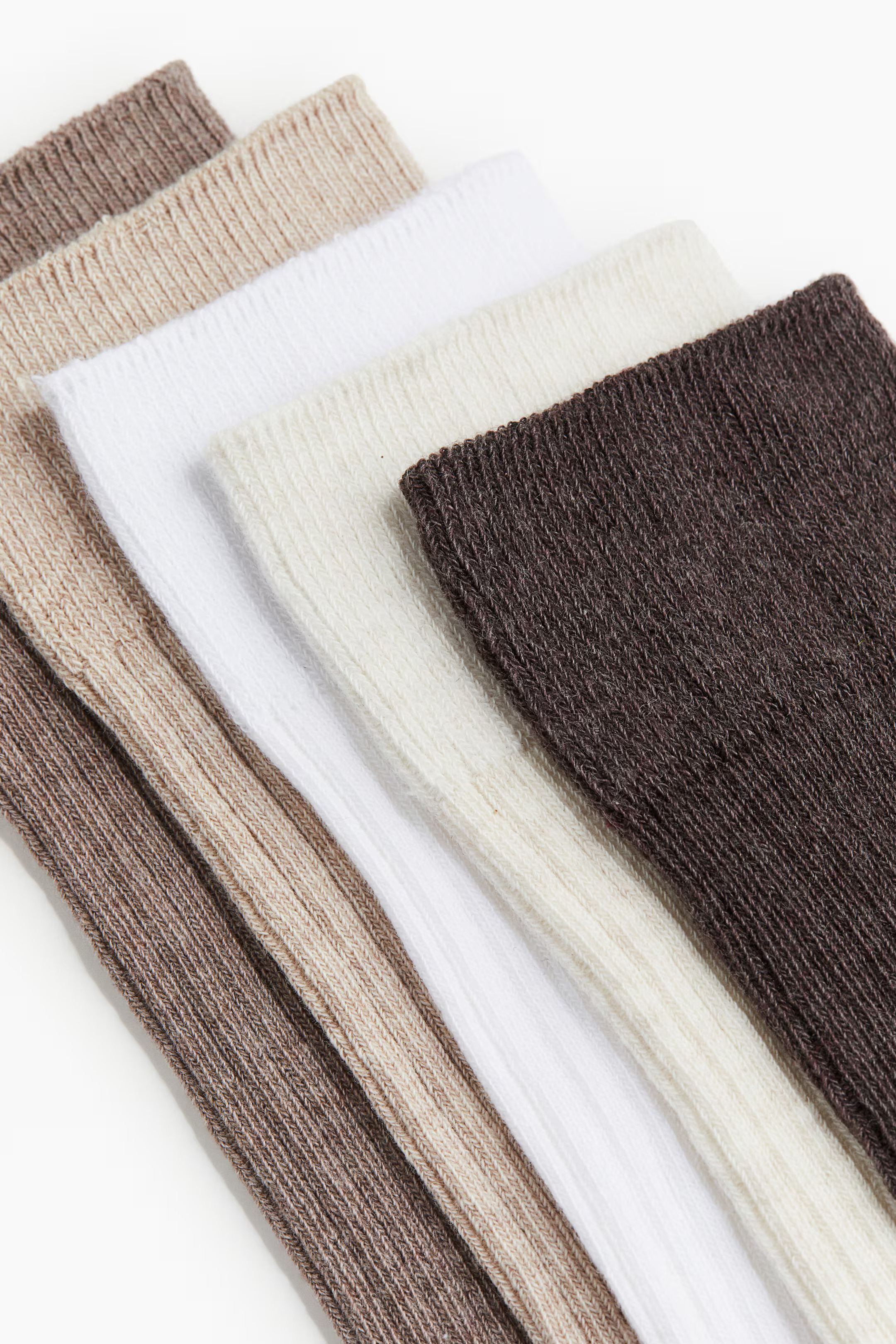 5-pack Socks - White/beige/brown - Ladies | H&M CA | H&M (US + CA)