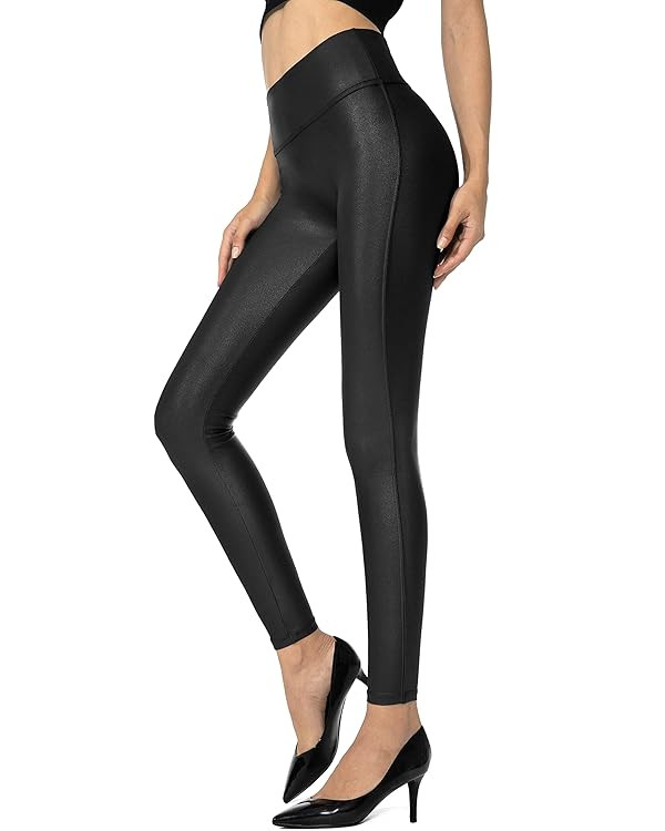 SANTINY Women's Faux Leather Leggings Pants Stretch High Waisted Tights for Women | Amazon (US)