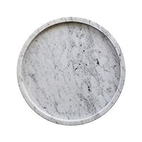 Round Marble Tray ,Gray Black Stone Decorative Jewelry Plate Dish / Dresser Storage Tray -Decorative | Amazon (US)