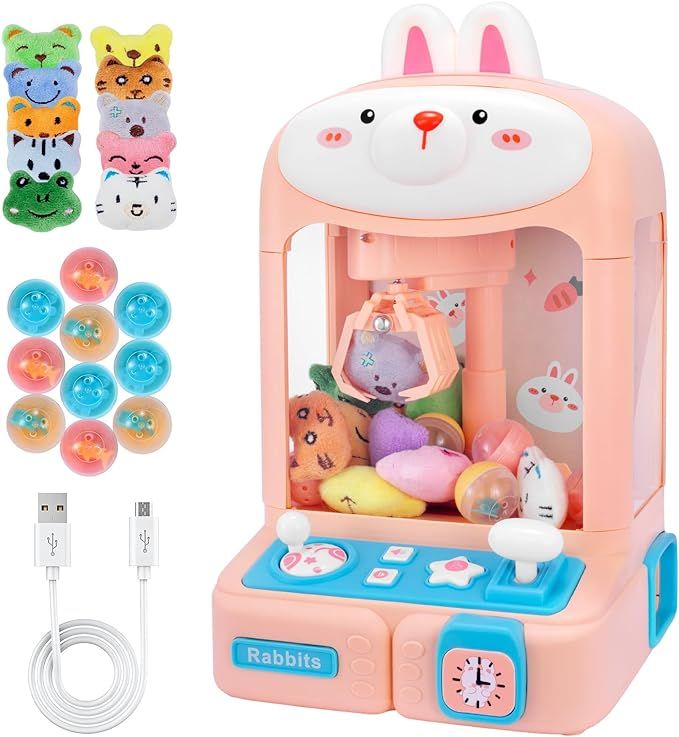 Claw Machine for Kids Toys for Girls Arcade Claw Game Machine with Mini Plush Toys Adjustable So... | Amazon (US)