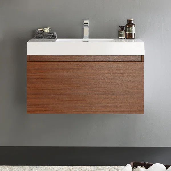 Mezzo 36" Wall-Mounted Single Bathroom Vanity Set | Wayfair North America