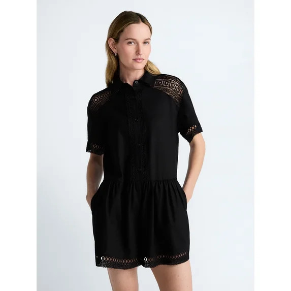 Scoop Women's Crochet Romper, Sizes XS-4XL - Walmart.com | Walmart (US)