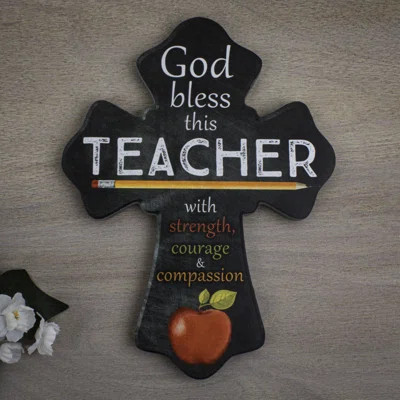 Teacher Wooden Cross | Wayfair North America