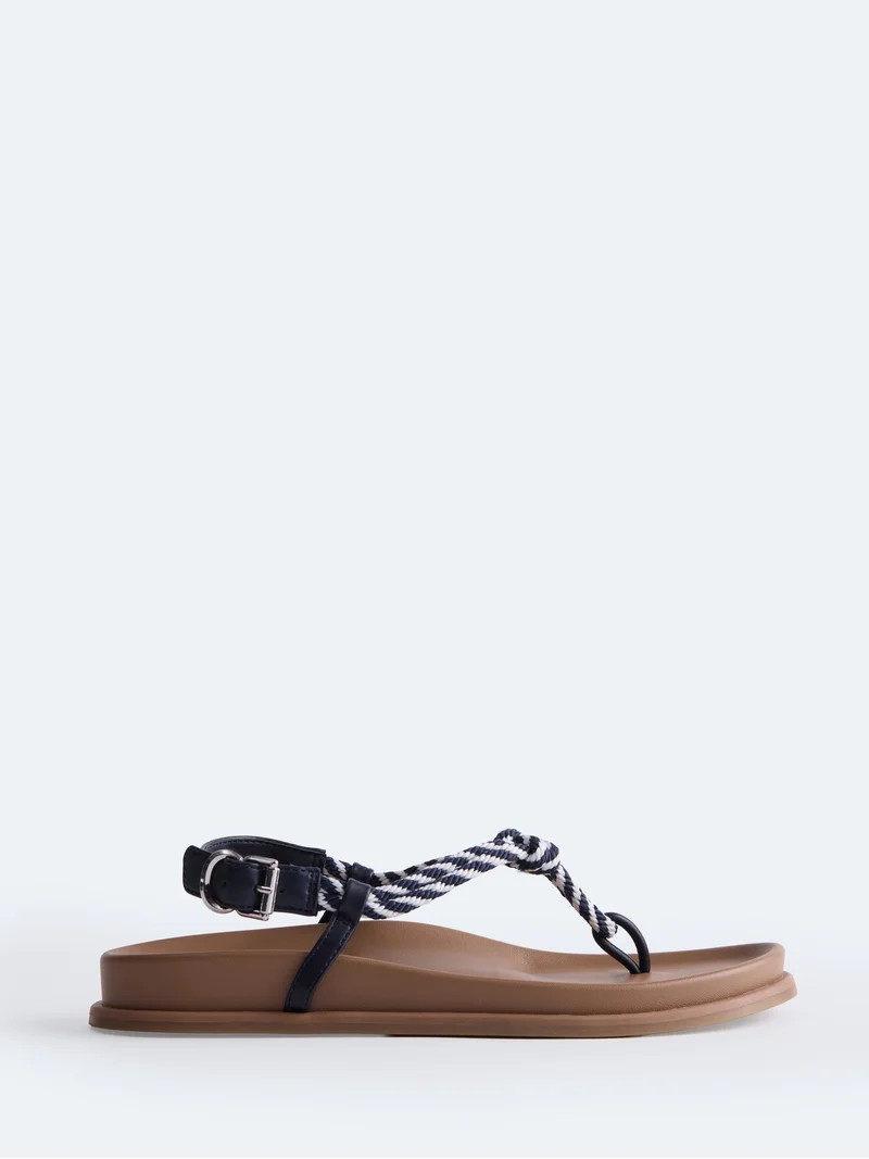 Free Assembly Women's Rope Footbed Sandals | Walmart (US)