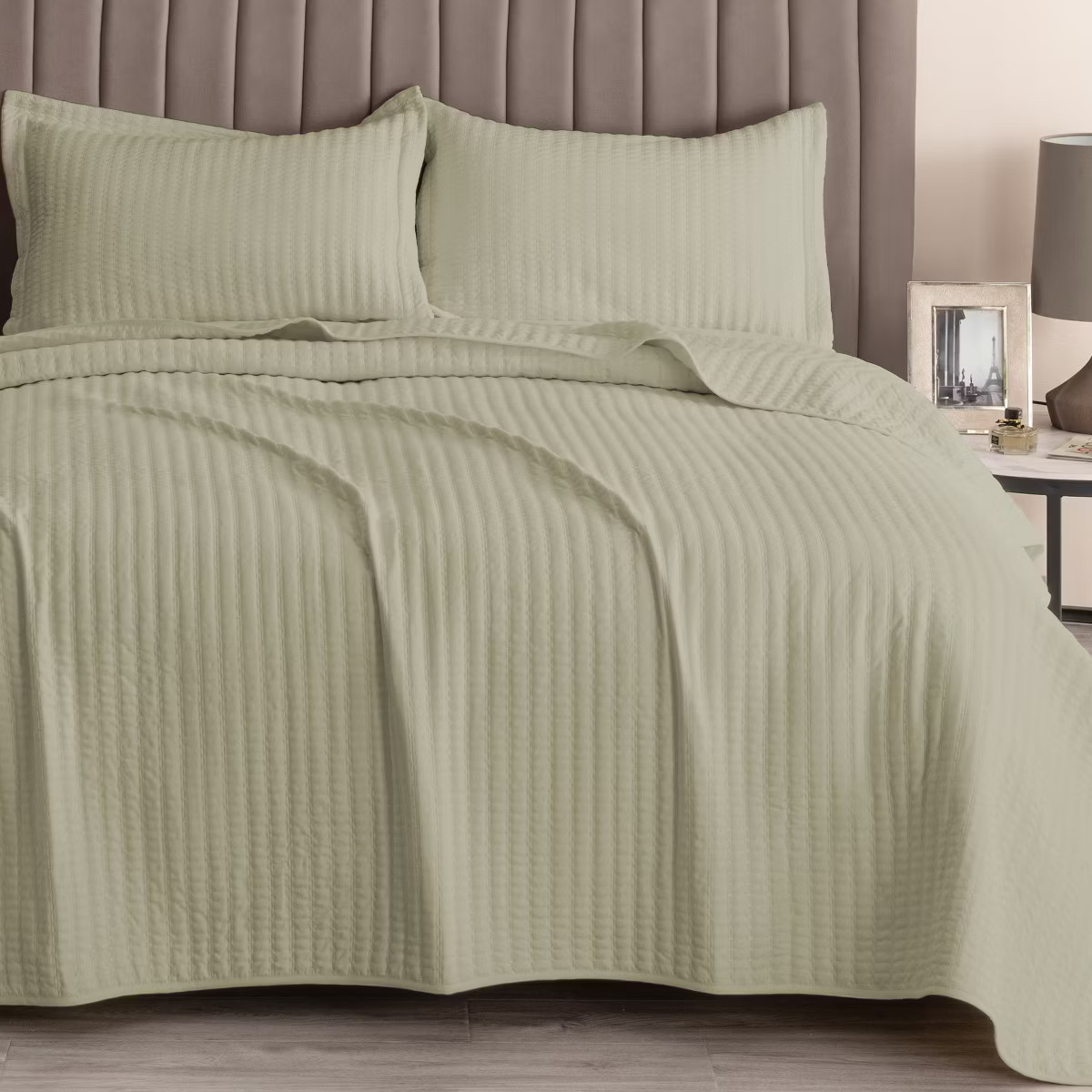 Great Bay Home Detailed Channel Stitch All-Season Reversible Quilt Set With Sham | Target