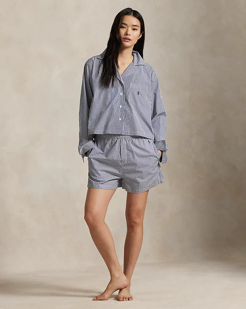 Crop Top & Boxer Poplin Pyjama Set | Ralph Lauren (UK)