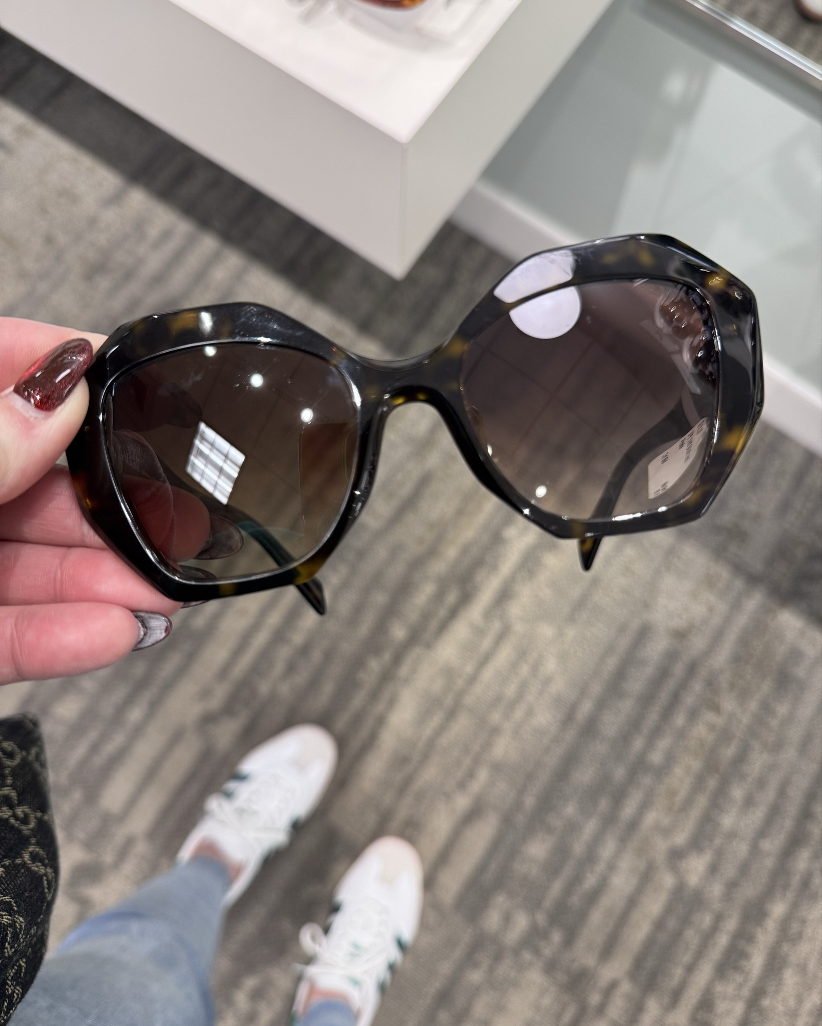 Trying on sunnies while my hubs picks out  his prescription glasses and fell in love with these Prada shades!  I’m always a sucker for tortoise shell tinted glasses 

Sunnies, women’s sunglasses, oversized glasses, Prada glasses, prescription sunglasses, women’s oversized sunnies, tortoise shell sunglasses, geometric sunglasses, luxury sunglasses, high end sunglasses,  luxury sunnies, high end sunnies, gifts for her  #LTKaccessories #sunglasses

#LTKGiftGuide