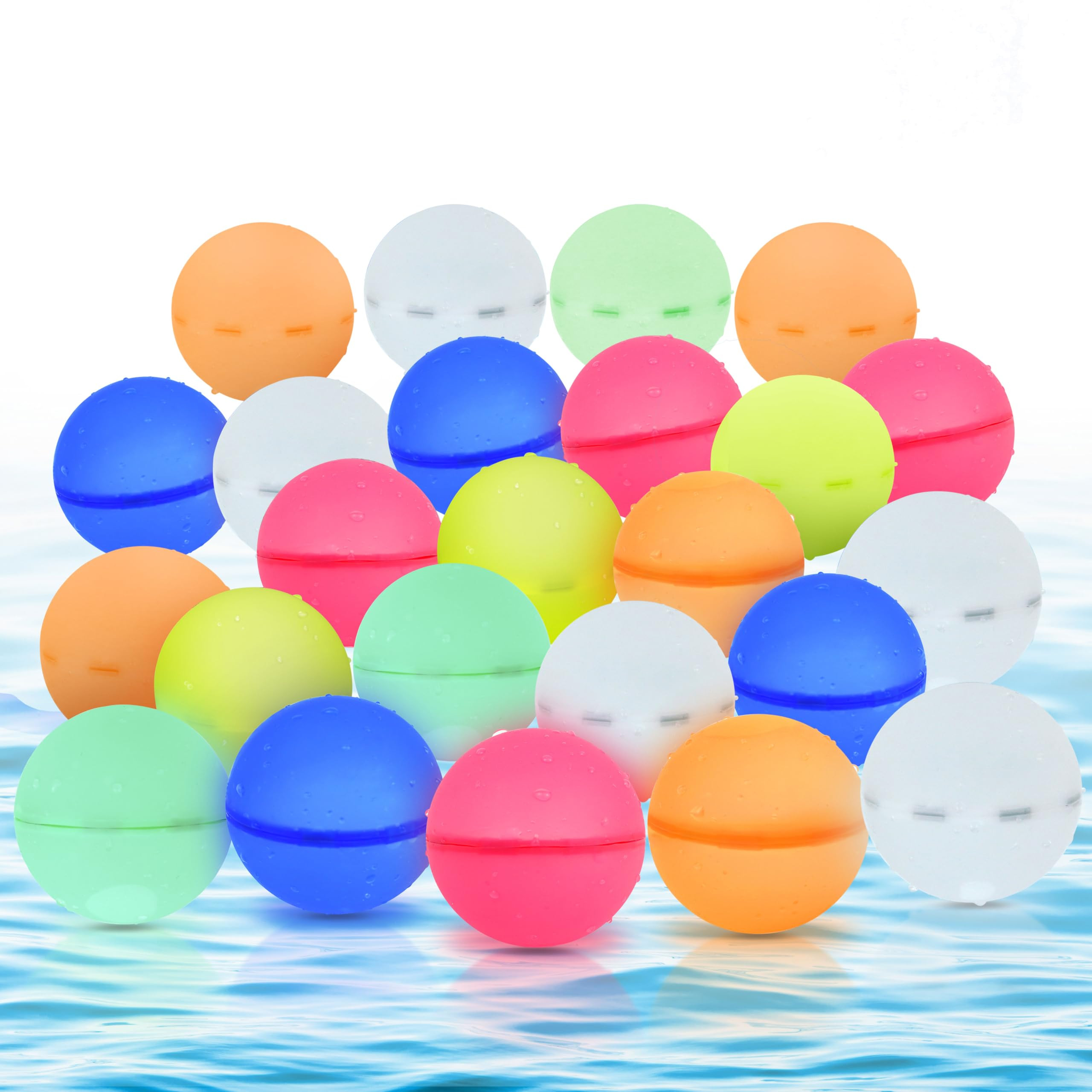 24PCS Reusable Water Balloons, Latex-Free Silicone Water Bomb for Summer Outdoor Activities Games... | Amazon (US)